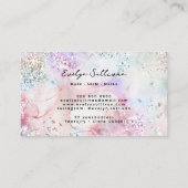 Imitate iridesfarbene Aquarell Glitzer Visitenkart Visitenkarte (Rückseite)