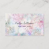 Imitate iridesfarbene Aquarell Glitzer Visitenkart Visitenkarte (Vorderseite)