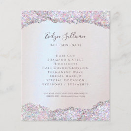 Imitate irisierend rosa Glitzer Folie Flyer