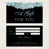 Imitate irisierende aquamarine Glitzer-Folge-Gesch (Vorne & Hinten)