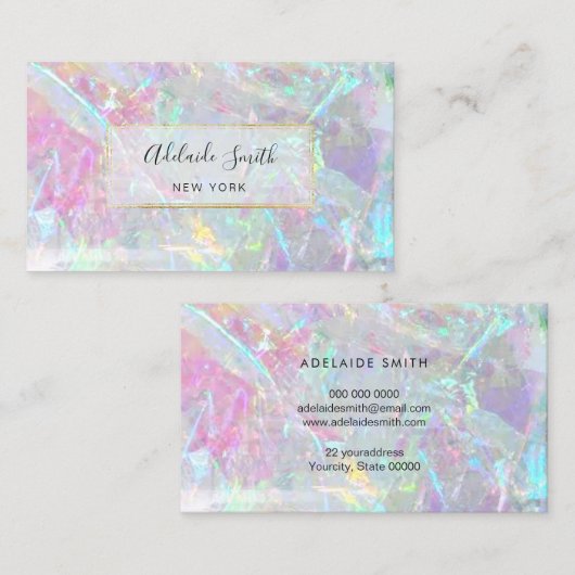 IMITATE irisierende Edelsteinstruktur Visitenkarte (Vorne/Hinten)