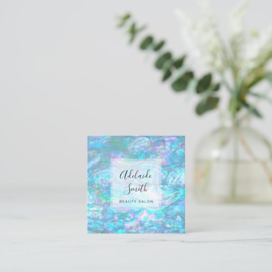 IMITATE irisierende Muschel Textur Quadratische Visitenkarte (Stehend Vorderseite)