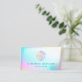 Imitate irisierende Wirkung Dahliemlogo Ästhetik Visitenkarte (Stehend Vorderseite)