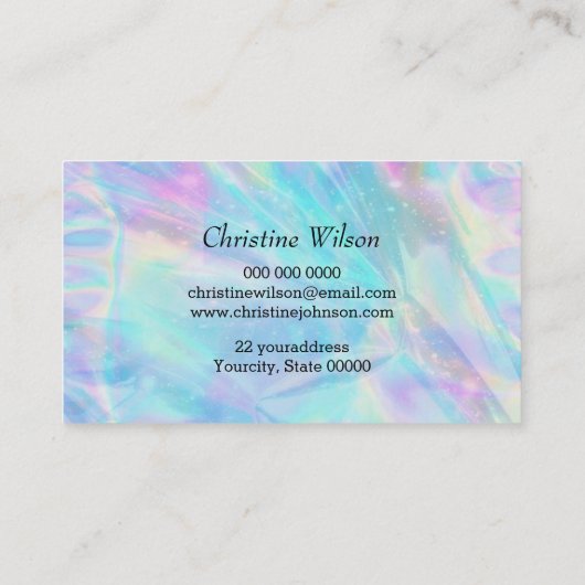 Imitate-Irisierende Wirkung Haarspalterschere Visitenkarte (Rückseite)