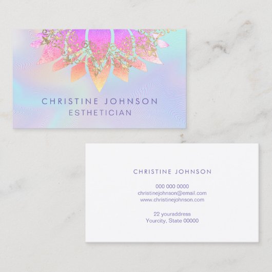 Imitate irisierender Dekoästhetiker Visitenkarte (Vorne/Hinten)