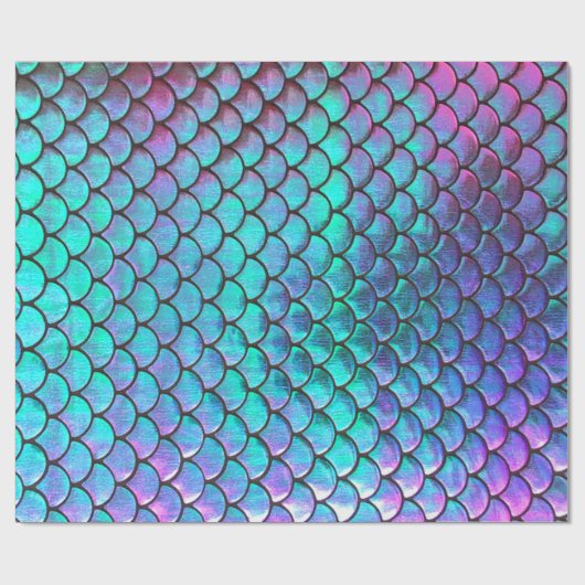 IMITATE irisierender Effekt Meerjungfisch-Skala Geschenkpapier (Flach)