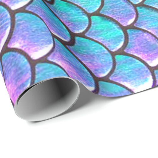 IMITATE irisierender Effekt Meerjungfisch-Skala Geschenkpapier (Rolleneckpunkt)
