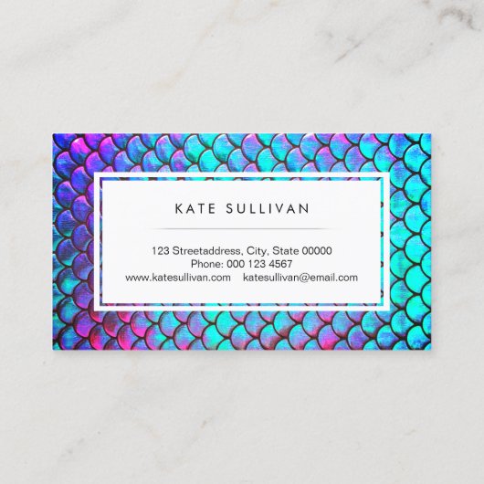 Imitate irisierender Effekt Meerjungfrau-Skala Visitenkarte (Rückseite)