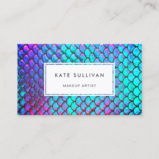 Imitate irisierender Effekt Meerjungfrau-Skala Visitenkarte (Vorderseite)