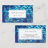 Imitate irisierender Effekt Mermaid blaue Folge Visitenkarte (Vorne/Hinten)