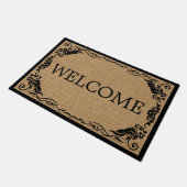 Imitate Jute Vintag Stylish Trendy Willkommen Fußmatte (Schrägansicht)