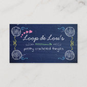 Imitate Kalkbrett Kettchen Haken Ball aus Garnen,  Visitenkarte (Vorderseite)