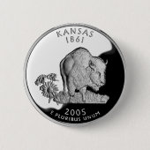 Imitate Kansas Staat Quarter Button (Vorderseite)