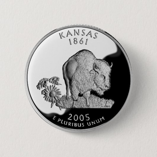 Imitate Kansas Staat Quarter Button (Vorderseite)