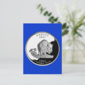 Imitate Kansas Staat Quarter Postkarte (Stehend Vorderseite)