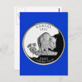 Imitate Kansas Staat Quarter Postkarte (Vorne/Hinten)