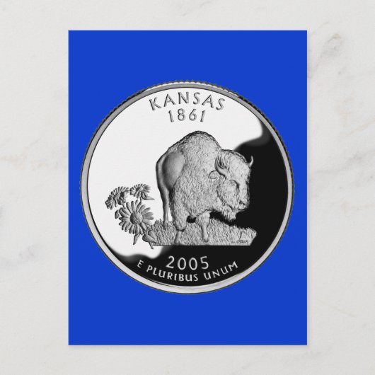 Imitate Kansas Staat Quarter Postkarte (Vorderseite)