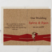 IMITATE knistern, rot-braune Fibel falten Hochzeit (Vorne/Hinten)