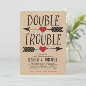 Imitate Kraft Doppeltrouble Zweiwindusche Einladung (Stehend Vorderseite)