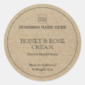 Imitate Kraft-Minimal-Logo-Produktkennzeichnung Runder Aufkleber (Vorderseite)