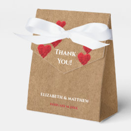 Imitate Kraft Paper Red Hearts Valentines Wedding Geschenkschachtel