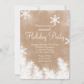 Imitate kraft Russchnee - Winterurlaub Einladung (Vorderseite)