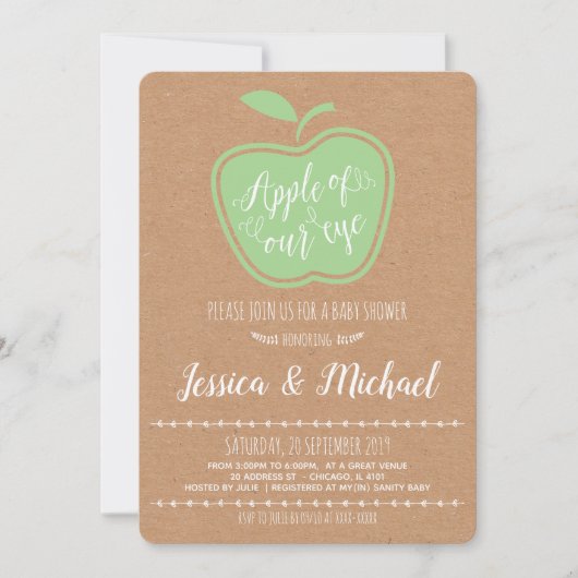 Imitate Kraft Rustikaler Apfel meines Augenbabys D Einladung (Vorderseite)