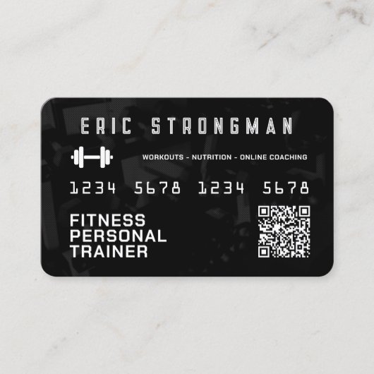 Imitate Kreditkarte sieht Fitness Visitenkarte (Vorderseite)