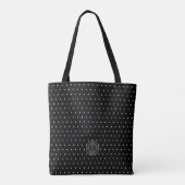 Imitate Kristall Polka Dots Mit Monogramm Black Tasche (Rückseite)