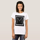Imitate Kristall Retro Rock Mit Monogramm Schwarz- T-Shirt (Vorne ganz)