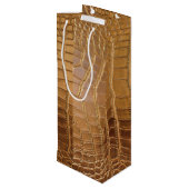 Imitate Krokodile Leder Tierhautmuster Geschenktüte Für Weinflaschen (Rückseite Schrägansicht)