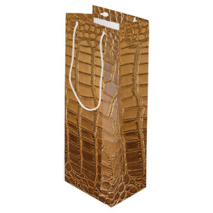 Imitate Krokodile Leder Tierhautmuster Geschenktüte Für Weinflaschen