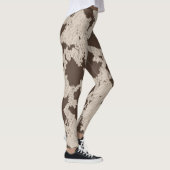 Imitate Kuh drucken, braun und cremefarben Leggings (Rechts)