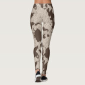 Imitate Kuh drucken, braun und cremefarben Leggings (Rückseite)