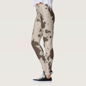 Imitate Kuh drucken, braun und cremefarben Leggings (Links)