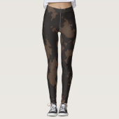 Imitate Kuh drucken, dunkelbraun und braun Leggings (Vorderseite)
