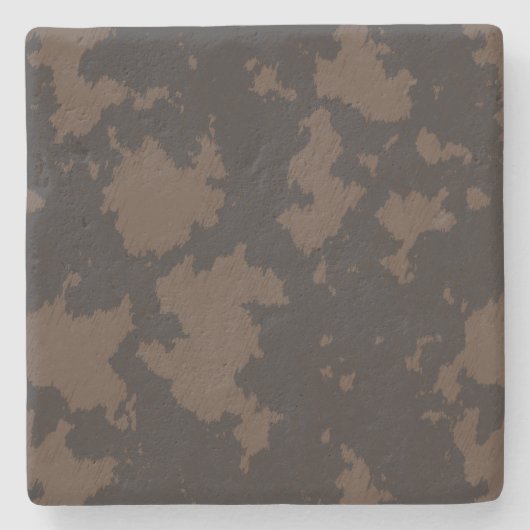 Imitate Kuh drucken schwarz und braun Steinuntersetzer (Vorderseite)