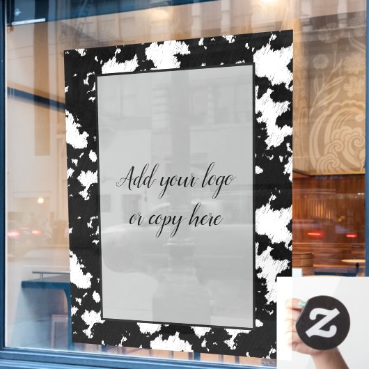 Imitate Kuh drucken Schwarz-Weiß-Fensterklammer Fensteraufkleber (Café-Fenster)