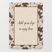 Imitate Kuh Print Brown and Cream Window Cloning Fensteraufkleber (Blatt)