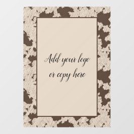 Imitate Kuh Print Brown and Cream Window Cloning Fensteraufkleber