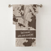 Imitate Kuh Print Brown und Creme Badhandtuch Set (Insitu)