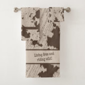 Imitate Kuh Print Brown und Creme Badhandtuch Set (Insitu)