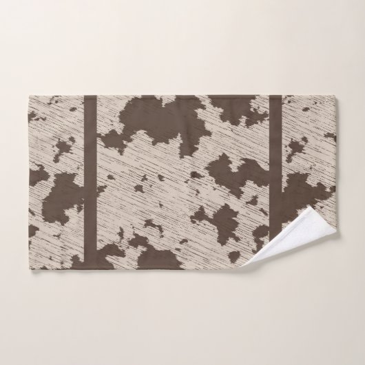 Imitate Kuh Print Brown und Creme Badhandtuch Set (Handtuch)