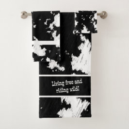 Imitate Kuh Schwarzweiß drucken Badhandtuch Set