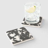 Imitate Kuh Schwarzweiß drucken Steinuntersetzer (Seitenansicht)