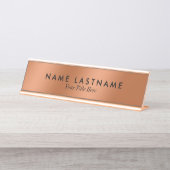 Imitate Kupfer Elegant Minimalistisch einfach mode Schreibtischnamensplakette (Vorderseite )