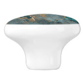 Imitate Kupfer fällt über aquamarinen Farbhintergr Keramikknauf (Seitenansicht)