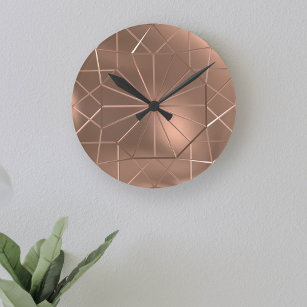 Imitate Kupfer gefärbte Octagon Round Wall Clock Runde Wanduhr
