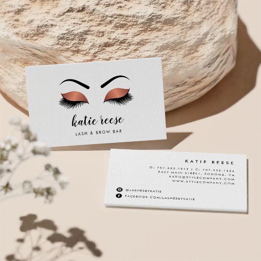 Imitate Kupfer Lashes & Brows Beauty Visitenkarte