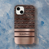 Imitate Kupfer Rose Gold mit Olive Raisin Damask Case-Mate iPhone Hülle